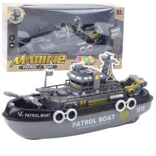 Łódź Patrolowa Światła Dźwięki Natrysk Wodny Ruchome Elementy LEAN Toys