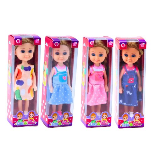 Mini Laleczka Z Długimi Włosami W Sukience 15cm Mix LEAN TOYS
