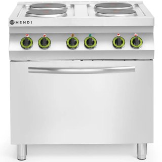 Kuchnia elektryczna 4 płyty z piekarnikiem konwekcyjnym GN1/1 Kitchen Line - Hendi 225936 Hendi