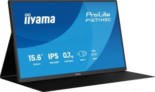 Monitor 15.6 cala P1671HSC-B1 IPS,FHD,miniHDMI,2xUSBC,250cd,8ms,2x1W, 0,7kg IIYAMA