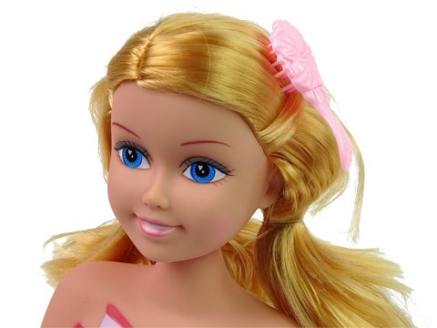 Głowa Lalki Akcesoria Koraliki Spinki Kolorowe Pasemka LEAN Toys