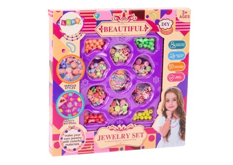 Koraliki Do Robienia Biżuterii DIY Zestaw Kreatywny Zawieszki Kwiatuszki LEAN TOYS