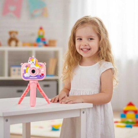 Aparat fotograficzny cyfrowy dla dzieci na statywie jednorożec różowy Kik Sp. z o. o. Sp. k.