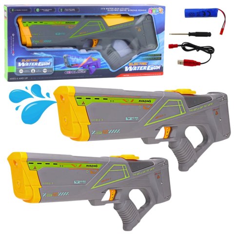 Elektryczny Pistolet Karabin Na Wodę 550 ml Zasięg 10m Szary LEAN Toys
