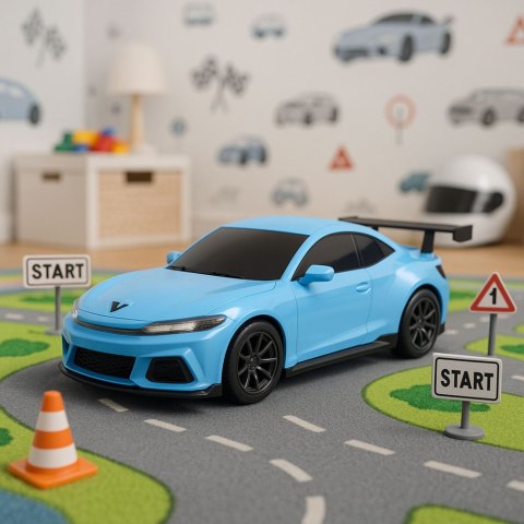 Samochód Sportowy Elektryczny Zdalnie Sterowany Stacja Ładująca Niebieski LEAN Toys