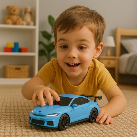 Samochód Sportowy Elektryczny Zdalnie Sterowany Stacja Ładująca Niebieski LEAN Toys