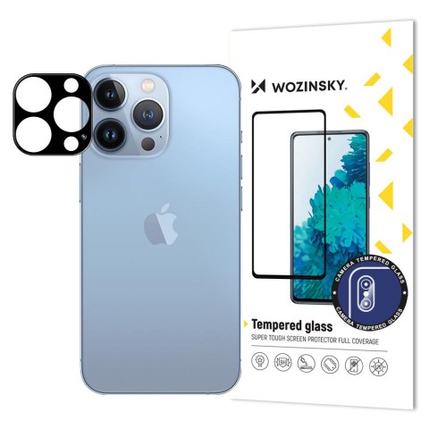 Szkło hartowane 9H na aparat kamerę iPhone 15 Pro Full Camera Glass czarne WOZINSKY