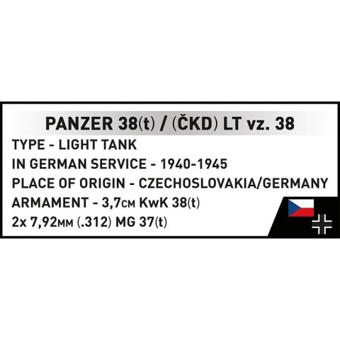 Klocki Panzer 38 LT VZ.38 690 elementów Cobi Klocki