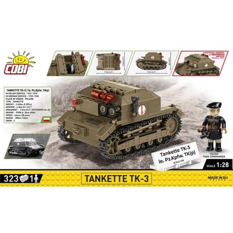 Klocki Tankietka TK-3 323 klocków Cobi Klocki