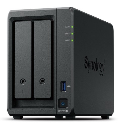 Serwer DS725+ 2x0HDD 4GB DDR4 AMD R1600 1x1GbE 1x2,5Gbe 3Y Synology
