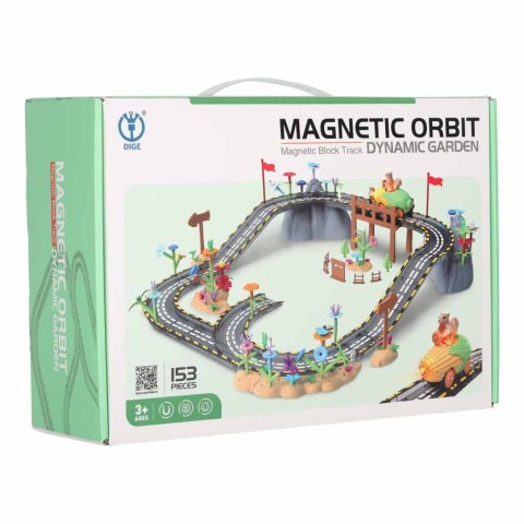 Tor wyścigowy samochodowy magnetyczny 1 pojazd świecący 153 elementy Kik Sp. z o. o. Sp. k.