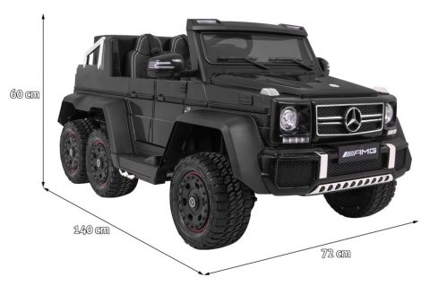 Auto Mercedes G63 6x6 dla dzieci Czarny + 2 Pedały gazu + Regulacja siedzenia + Audio LED + Bagażnik + Kufer dla rodzica