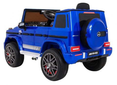 Mercedes AMG G63 dla dzieci Lakier Niebieski + Pilot + MP3 LED + Wolny Start + EVA + Pasy