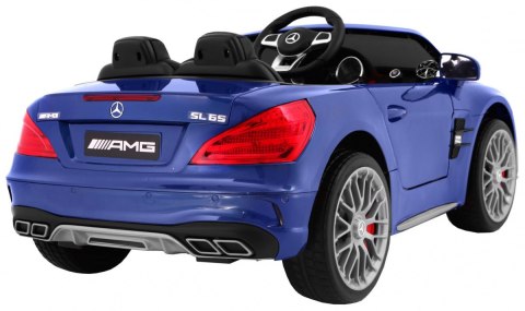 Mercedes AMG SL65 dla dzieci Lakier Niebieski + Pilot + Bagażnik + Regulacja siedzenia + MP3 LED + Wolny Start