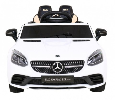 Mercedes Benz SLC300 Auto na akumulator dla dzieci Biały + Dźwięki MP3 Światła + Pilot + Wolny Start