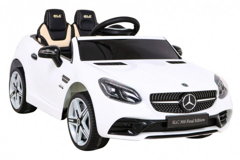 Mercedes Benz SLC300 Auto na akumulator dla dzieci Biały + Dźwięki MP3 Światła + Pilot + Wolny Start