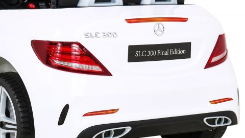 Mercedes Benz SLC300 Auto na akumulator dla dzieci Biały + Dźwięki MP3 Światła + Pilot + Wolny Start