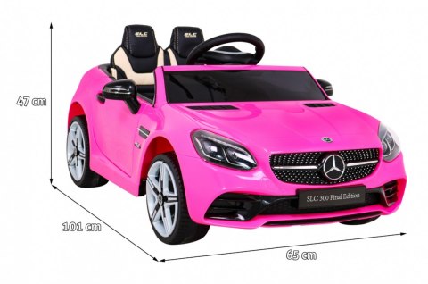 Mercedes Benz SLC300 Auto na akumulator dla dzieci Różowy + Dźwięki MP3 Światła + Pilot + Wolny Start