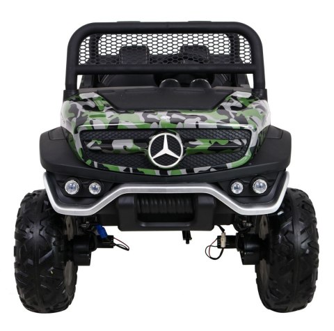 Mercedes Benz Unimog dla dzieci Lakier Moro + Napęd 4x4 + Pilot + Bagażnik + Wolny Start + Radio MP3 + LED