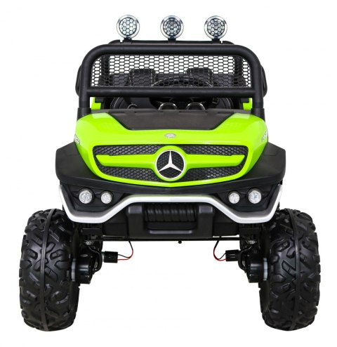 Mercedes Benz Unimog dla dzieci Zielony + Napęd 4x4 + Pilot + Bagażnik + Wolny Start + MP3 LED