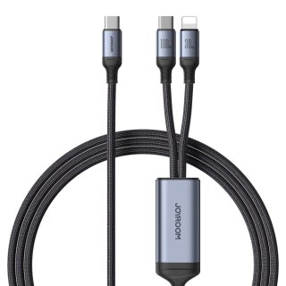 2w1 Kabel przewód Speedy Series USB-C - USB-C / iPhone Lightning 100W 1.5m czarny JOYROOM