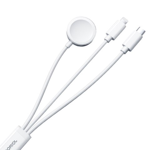 3w1 Kabel przewód USB-A z ładowarka indukcyjną + 1x iPhone Lightning + 1x USB-C 1.2m biały JOYROOM