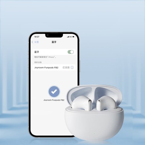 Bezprzewodowe słuchawki douszne Funpods JR-FB2 białe JOYROOM