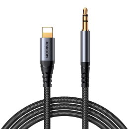Kabel audio stereo do iPhone iPad AUX 3.5 mm mini jack - Lightning 1.2m czarny JOYROOM