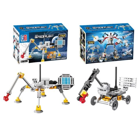 Klocki Konstrukcyjne Zestaw Kosmiczny Rakiety Anteny Roboty 2w1 44-54 el. LEAN Toys