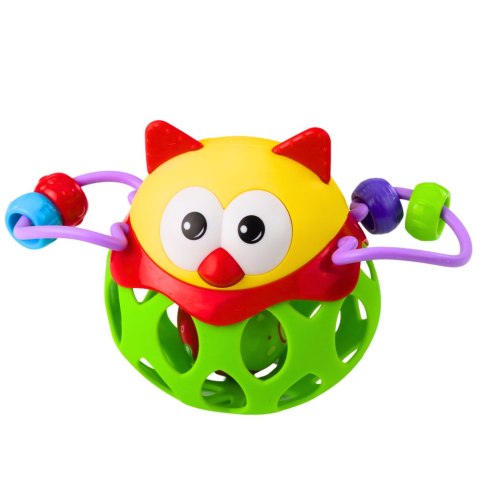 Miękka Piłka Sowa Kulka Z Grzechotką Zabawka Sensoryczna Zielona LEAN Toys