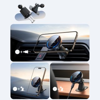 Ładowarka samochodowa indukcyjna do telefonu na kratkę deskę MagSafe - czarny JOYROOM