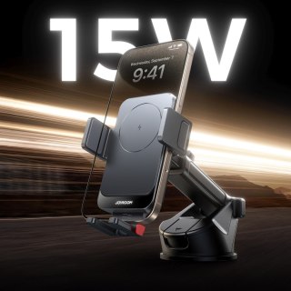 Uchwyt samochodowy do telefonu z ładowarką indukcyjną na deskę rozdzielczą - czarny JOYROOM