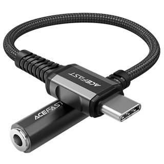 Przejściówka adapter do słuchawek audio AUX USB-C na 3.5mm mini jack 18cm czarny ACEFAST