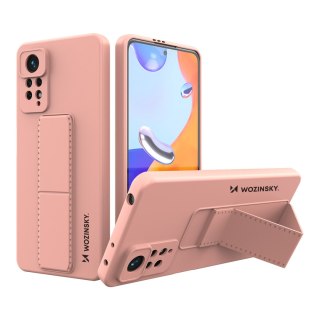 Silikonowe etui z podstawką etui Xiaomi Redmi Note 11 Pro Kickstand Case różowe WOZINSKY