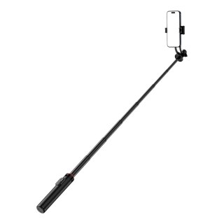 Selfie stick teleskopowy z pilotem stojak tripod na telefon 1.3m aluminium - czarny HURTEL