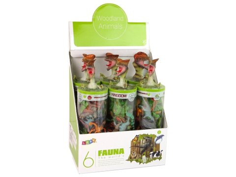 Zestaw Zwierzęta Dinozaury Figurki 12szt. Akcesoria W Tubie LEAN Toys