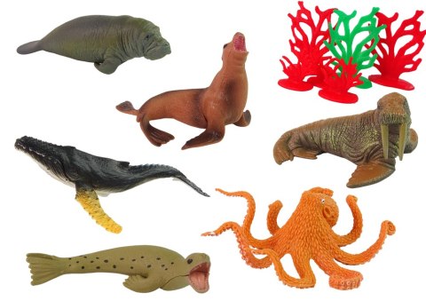 Zwierzęta Morskie Ryby Zestaw Figurki W Pudełku Akcesoria 24 szt. LEAN Toys