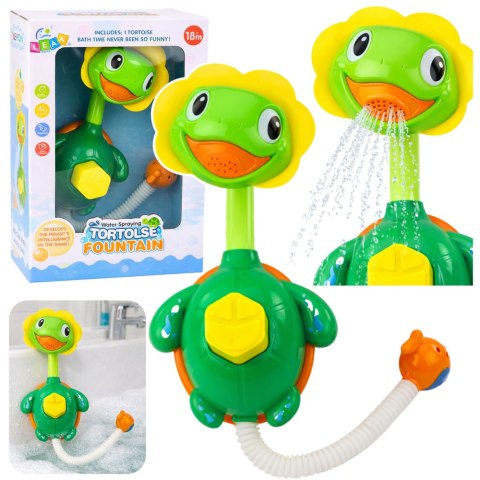 Zabawka Do Kąpieli Żółw Z Rybką Fontanna Prysznic Przyssawki LEAN Toys