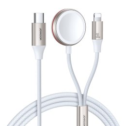 2w1 Kabel Lightning do iPhone i ładowarka indukcyjna do Apple Watch USB-C 1.5m biały JOYROOM