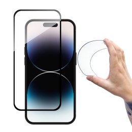 Szkło hartowane na ekran iPhone 14 Pro Max elastyczne z czarną ramką Flexi Nano Glass WOZINSKY