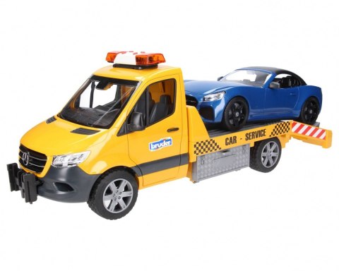 Pojazd Mercedes Sprinter laweta pomocy drogowej z modułem świetlno-dźwiękowym BRUDER