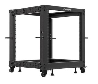 Stojak Open rack 19 cali 12U 600x600-1100 regulowany czarny Lanberg