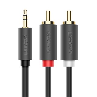 Kabel przewód audio 3.5mm minijack (męski) - 2RCA (męski) 5m - szary UGREEN