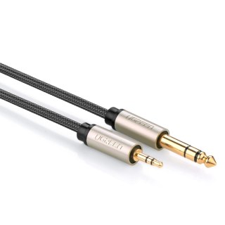 Kabel przewód audio TRS mini jack 3.5mm - jack 6.35mm 3m - szary UGREEN