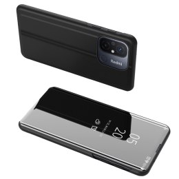 Błyszczące etui z klapką do Xiaomi Redmi 11A / Poco C55 / Redmi 12C Clear View Case czarny HURTEL
