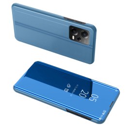 Błyszczące etui z klapką do Xiaomi Redmi Note 12 Pro+ Clear View Case niebieski HURTEL