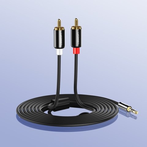 Kabel przewód audio 3.5mm mini jack - 2RCA 3m czarny UGREEN