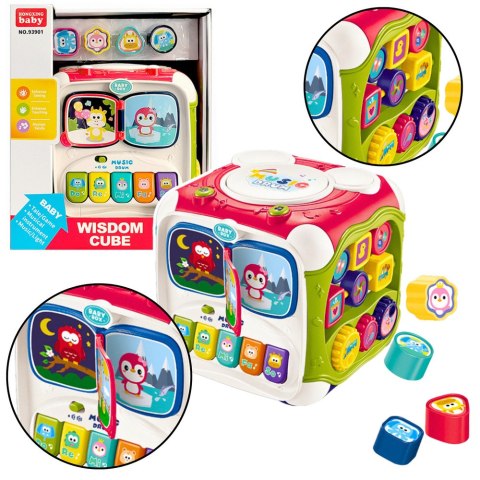 Duża Kostka Edukacyjna Wielofunkcyjna Pianinko Sorter Bębenek LEAN Toys