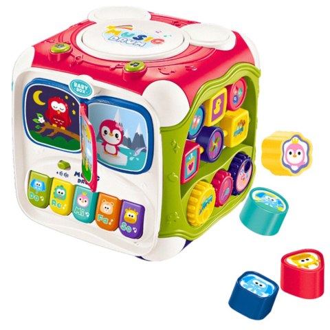Duża Kostka Edukacyjna Wielofunkcyjna Pianinko Sorter Bębenek LEAN Toys