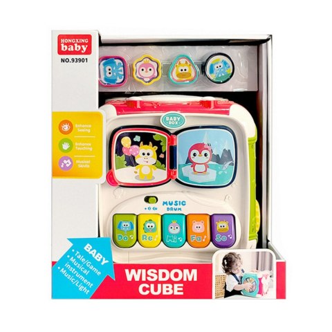 Duża Kostka Edukacyjna Wielofunkcyjna Pianinko Sorter Bębenek LEAN Toys